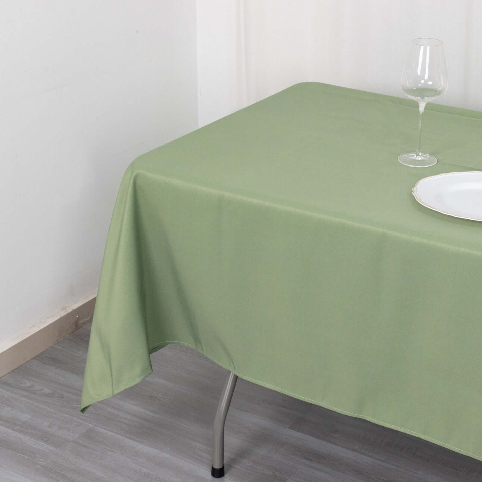 Premium Polyester 60"x102" Rectangle Tablecloth Dusty Sage Green - Durable 220GSM Wrinkle - Resistant Table Cover - Bell Racket Store