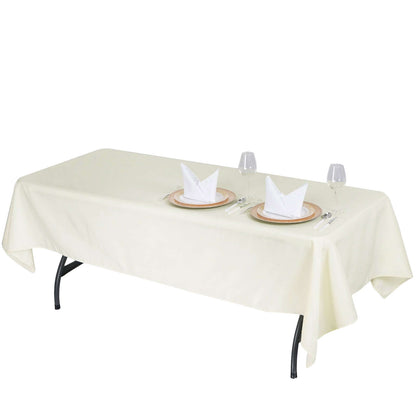 Premium Polyester 60"x102" Rectangle Tablecloth Ivory - Durable 220GSM Wrinkle - Resistant Table Cover - NestOCart