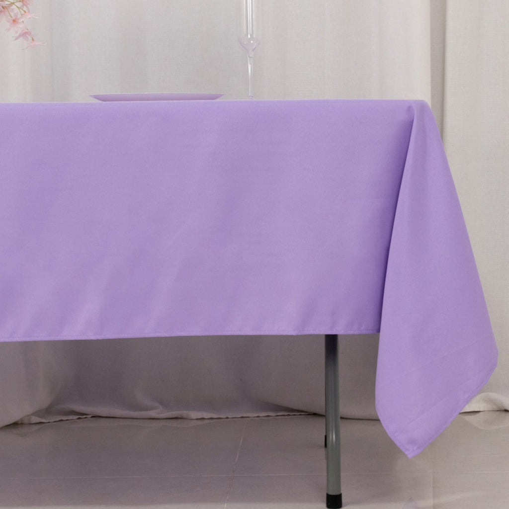 Premium Polyester 60"x102" Rectangle Tablecloth Lavender Lilac - Durable 220GSM Wrinkle - Resistant Table Cover - Bell Racket Store