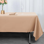 Premium Polyester 60"x102" Rectangle Tablecloth Nude - Durable 220GSM Wrinkle - Resistant Table Cover - Bell Racket Store