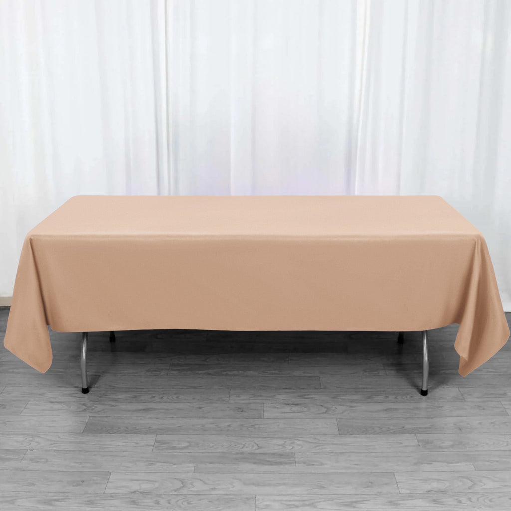 Premium Polyester 60"x102" Rectangle Tablecloth Nude - Durable 220GSM Wrinkle - Resistant Table Cover - Bell Racket Store