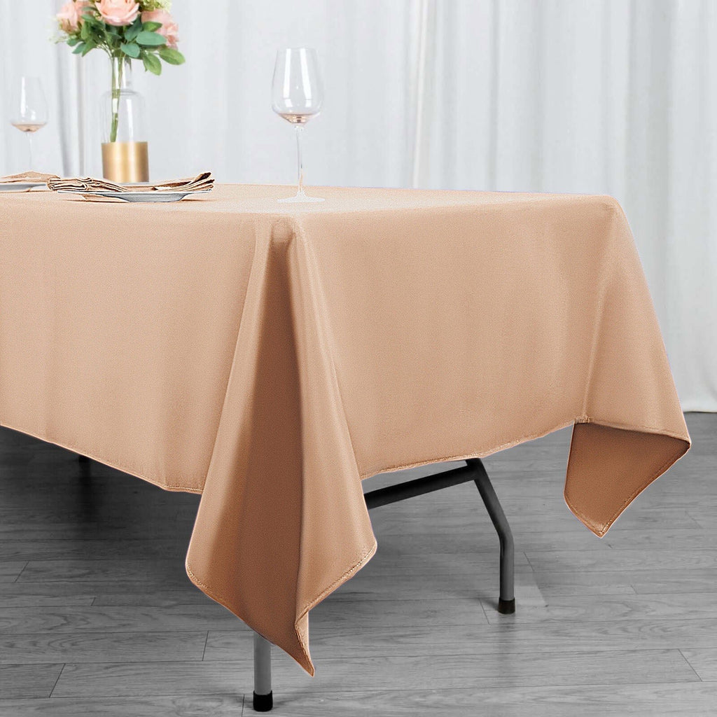 Premium Polyester 60"x102" Rectangle Tablecloth Nude - Durable 220GSM Wrinkle - Resistant Table Cover - Bell Racket Store