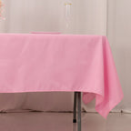 Premium Polyester 60"x102" Rectangle Tablecloth Pink - Durable 220GSM Wrinkle - Resistant Table Cover - Bell Racket Store