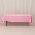 Premium Polyester 60"x102" Rectangle Tablecloth Pink - Durable 220GSM Wrinkle - Resistant Table Cover - Bell Racket Store