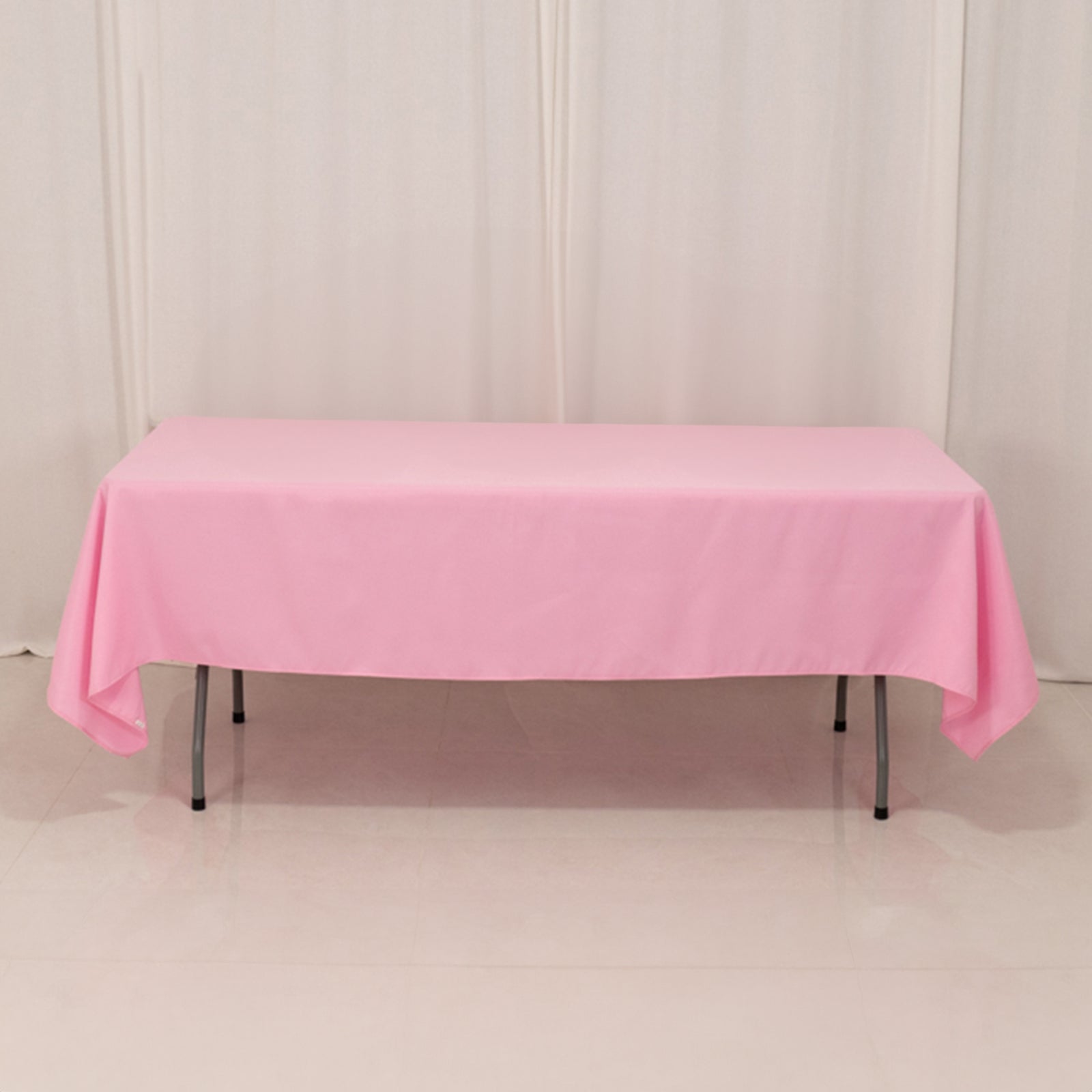 Premium Polyester 60"x102" Rectangle Tablecloth Pink - Durable 220GSM Wrinkle - Resistant Table Cover - Bell Racket Store
