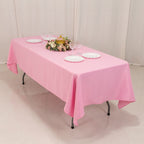 Premium Polyester 60"x102" Rectangle Tablecloth Pink - Durable 220GSM Wrinkle - Resistant Table Cover - Bell Racket Store