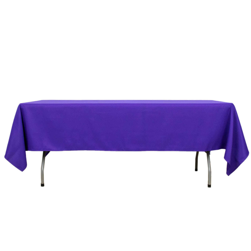 Premium Polyester 60"x102" Rectangle Tablecloth Purple - Durable 220GSM Wrinkle - Resistant Table Cover - Bell Racket Store