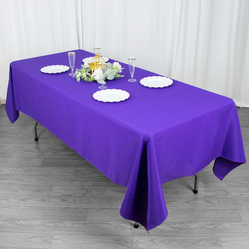 Premium Polyester 60"x102" Rectangle Tablecloth Purple - Durable 220GSM Wrinkle - Resistant Table Cover - Bell Racket Store