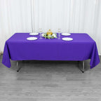 Premium Polyester 60"x102" Rectangle Tablecloth Purple - Durable 220GSM Wrinkle - Resistant Table Cover - Bell Racket Store