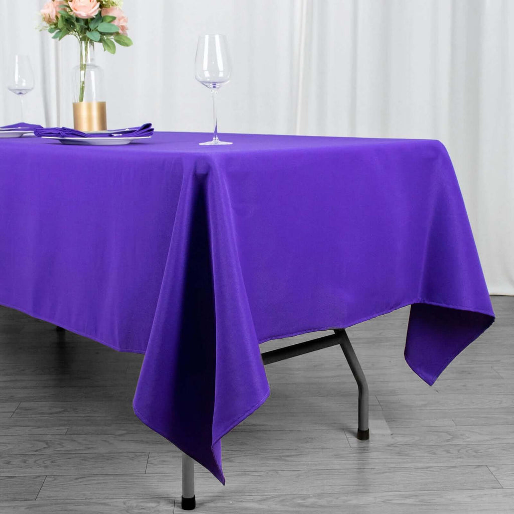 Premium Polyester 60"x102" Rectangle Tablecloth Purple - Durable 220GSM Wrinkle - Resistant Table Cover - Bell Racket Store