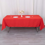 Premium Polyester 60"x102" Rectangle Tablecloth Red - Durable 220GSM Wrinkle - Resistant Table Cover - Bell Racket Store