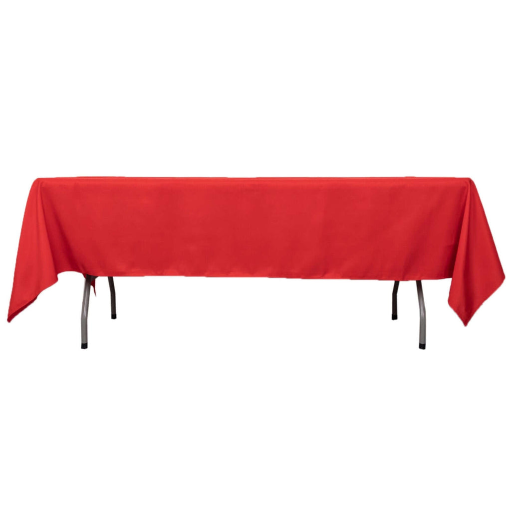 Premium Polyester 60"x102" Rectangle Tablecloth Red - Durable 220GSM Wrinkle - Resistant Table Cover - Bell Racket Store