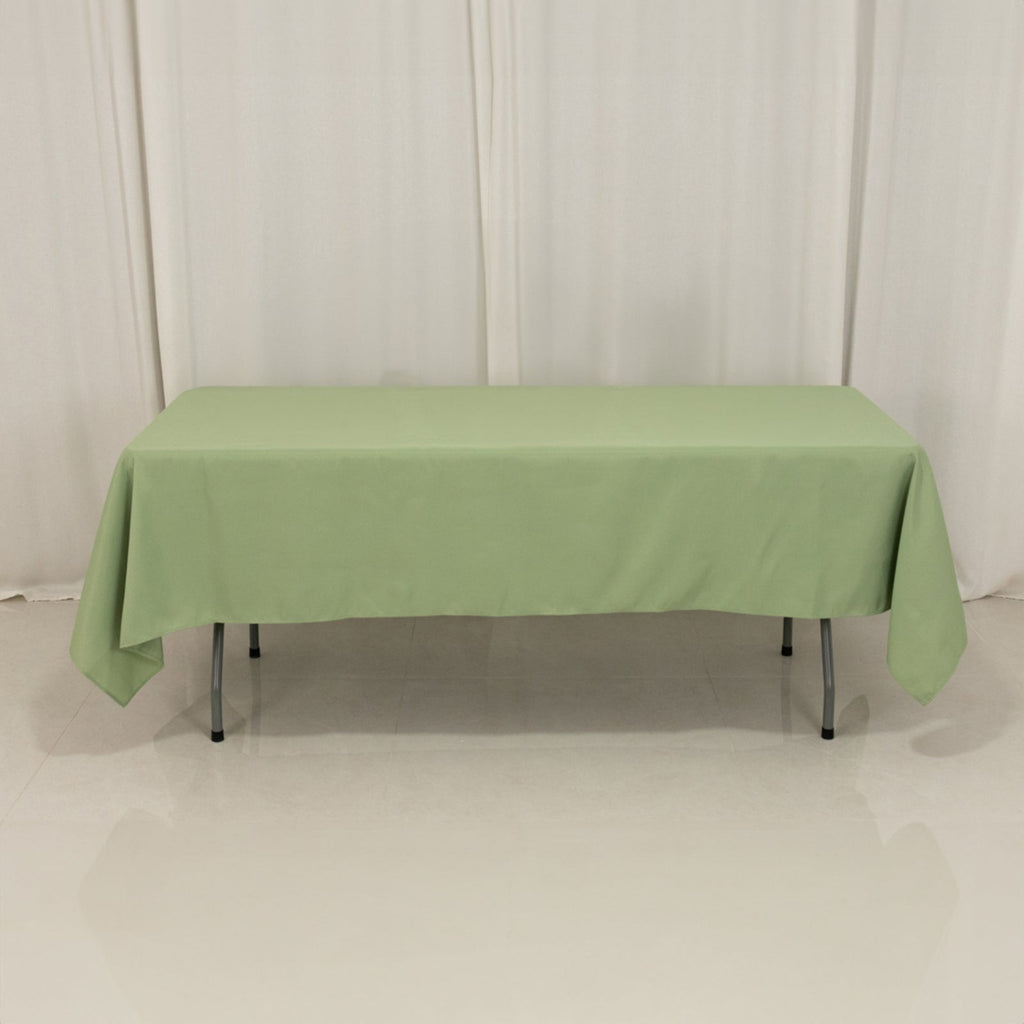 Premium Polyester 60"x102" Rectangle Tablecloth Sage Green - Durable 220GSM Wrinkle - Resistant Table Cover - Bell Racket Store