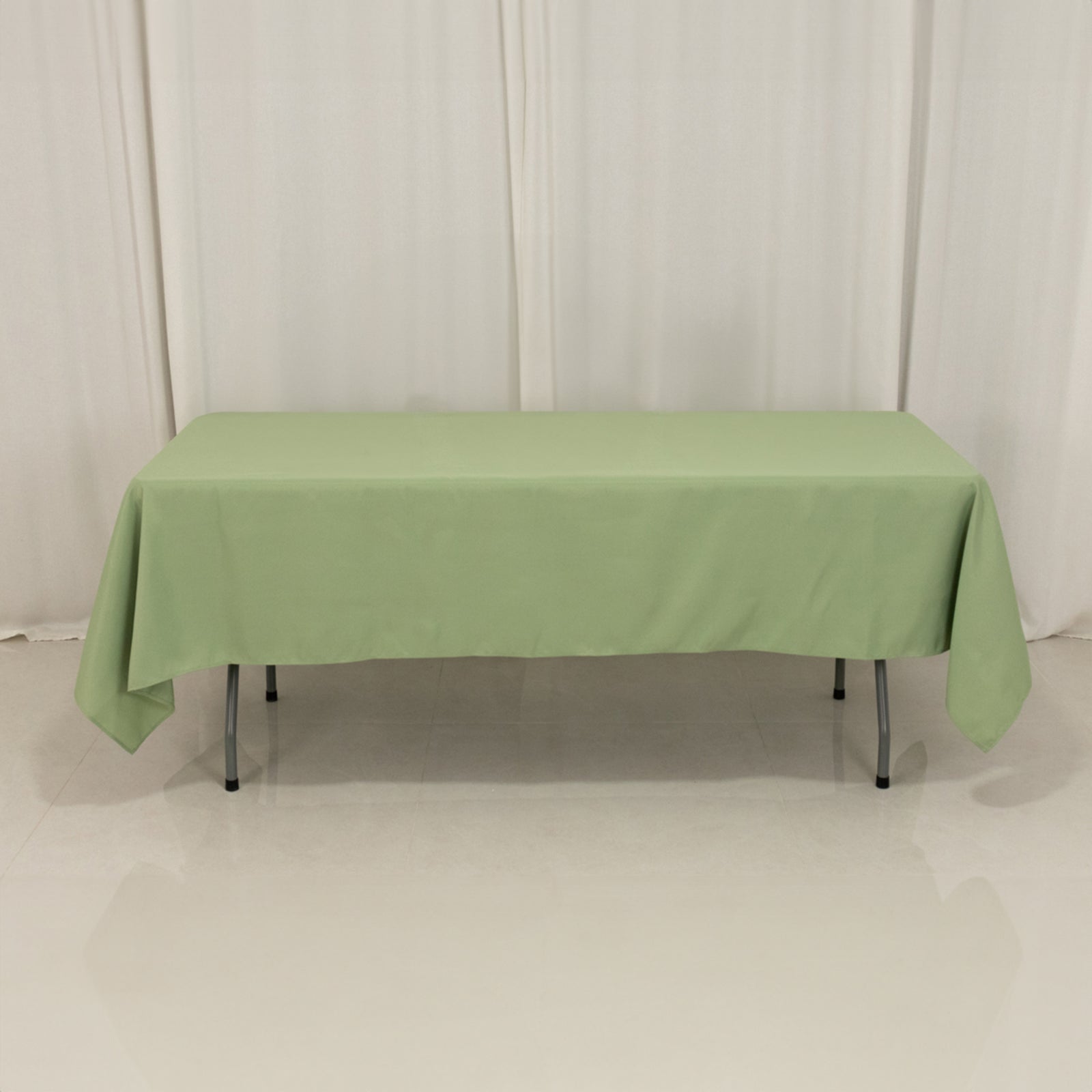Premium Polyester 60"x102" Rectangle Tablecloth Sage Green - Durable 220GSM Wrinkle - Resistant Table Cover - Bell Racket Store