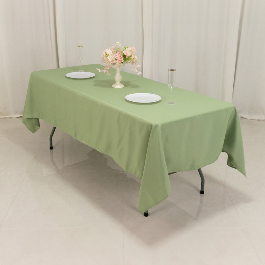 Premium Polyester 60"x102" Rectangle Tablecloth Sage Green - Durable 220GSM Wrinkle - Resistant Table Cover - Bell Racket Store