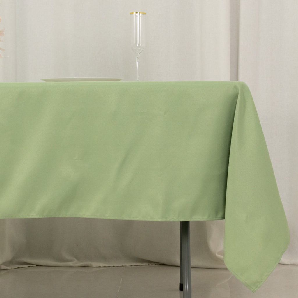 Premium Polyester 60"x102" Rectangle Tablecloth Sage Green - Durable 220GSM Wrinkle - Resistant Table Cover - Bell Racket Store