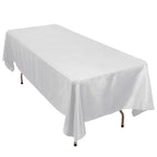 Premium Polyester 60"x102" Rectangle Tablecloth Silver - Durable 220GSM Wrinkle - Resistant Table Cover - Bell Racket Store