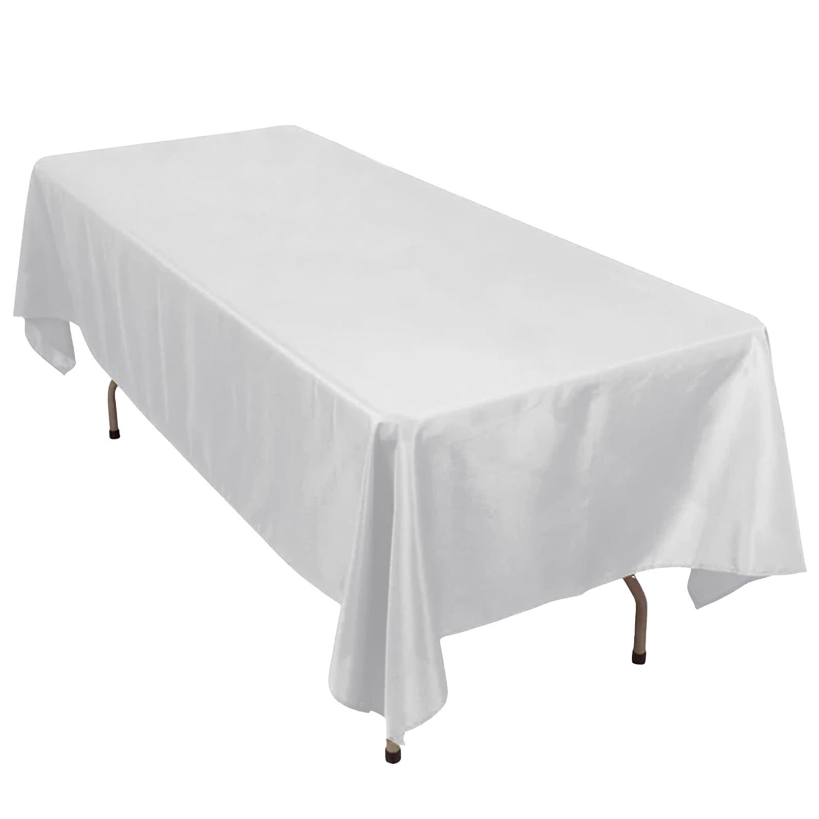 Premium Polyester 60"x102" Rectangle Tablecloth Silver - Durable 220GSM Wrinkle - Resistant Table Cover - Bell Racket Store