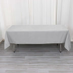 Premium Polyester 60"x102" Rectangle Tablecloth Silver - Durable 220GSM Wrinkle - Resistant Table Cover - Bell Racket Store
