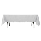 Premium Polyester 60"x102" Rectangle Tablecloth Silver - Durable 220GSM Wrinkle - Resistant Table Cover - Bell Racket Store