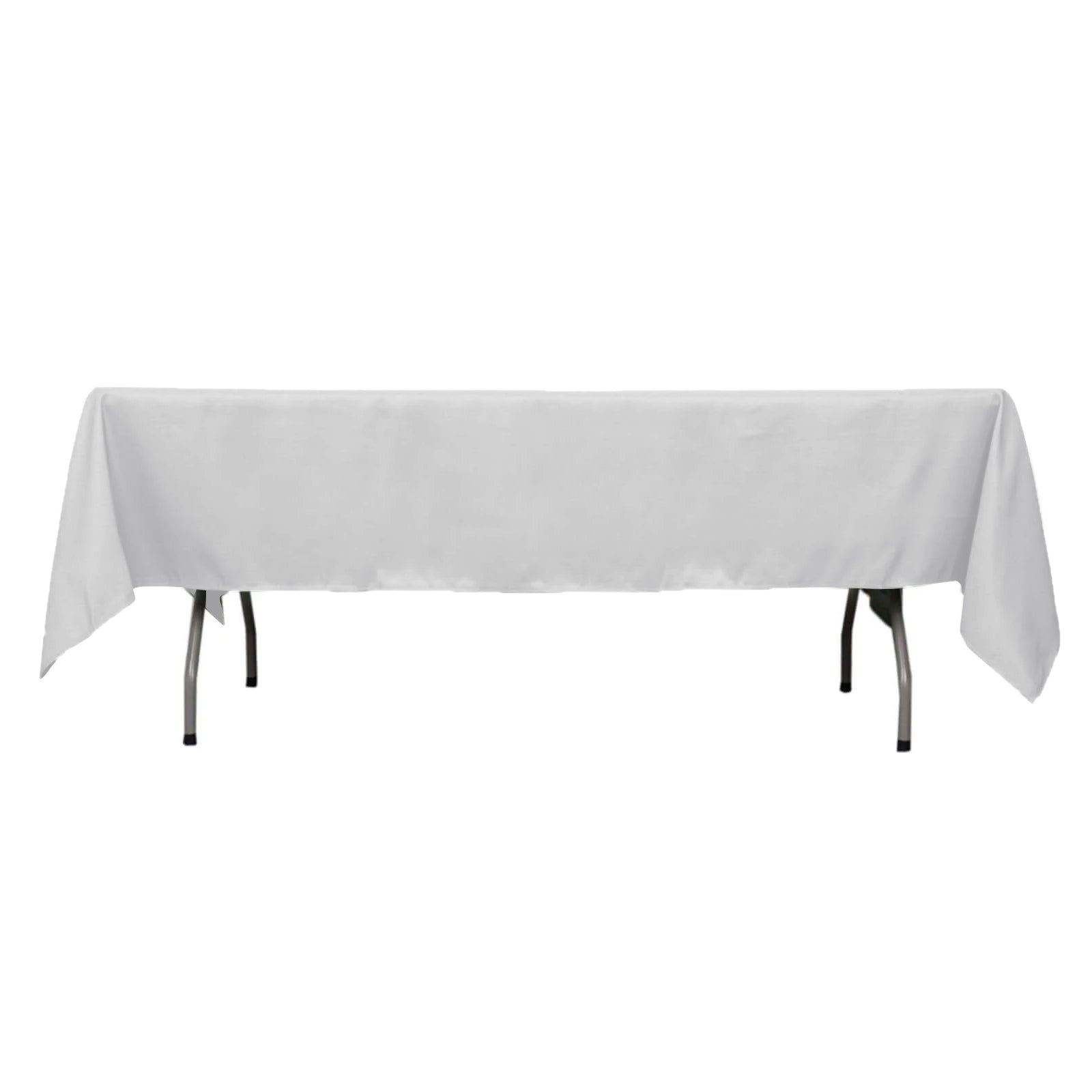 Premium Polyester 60"x102" Rectangle Tablecloth Silver - Durable 220GSM Wrinkle - Resistant Table Cover - Bell Racket Store
