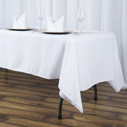 Premium Polyester 60"x102" Rectangle Tablecloth White - Durable 220GSM Wrinkle - Resistant Design Table Cover for Weddings & Events - NestOCart