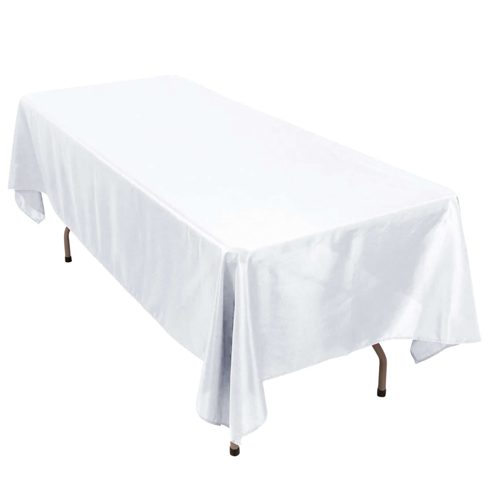 Premium Polyester 60"x102" Rectangle Tablecloth White - Durable 220GSM Wrinkle - Resistant Design Table Cover for Weddings & Events - NestOCart
