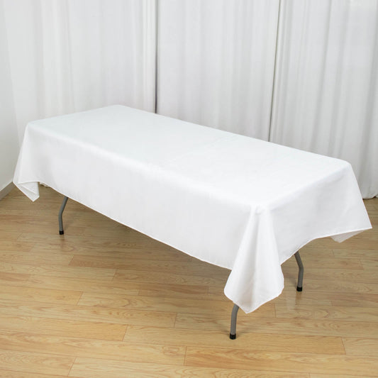Premium Polyester 60"x102" Rectangle Tablecloth White - Durable 220GSM Wrinkle - Resistant Design Table Cover for Weddings & Events - NestOCart