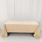 Premium Polyester 60"x126" Rectangle Tablecloth Beige - Stain - Resistant 220GSM Finish Table Cover - Bell Racket Store