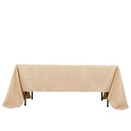Premium Polyester 60"x126" Rectangle Tablecloth Beige - Stain - Resistant 220GSM Finish Table Cover - Bell Racket Store