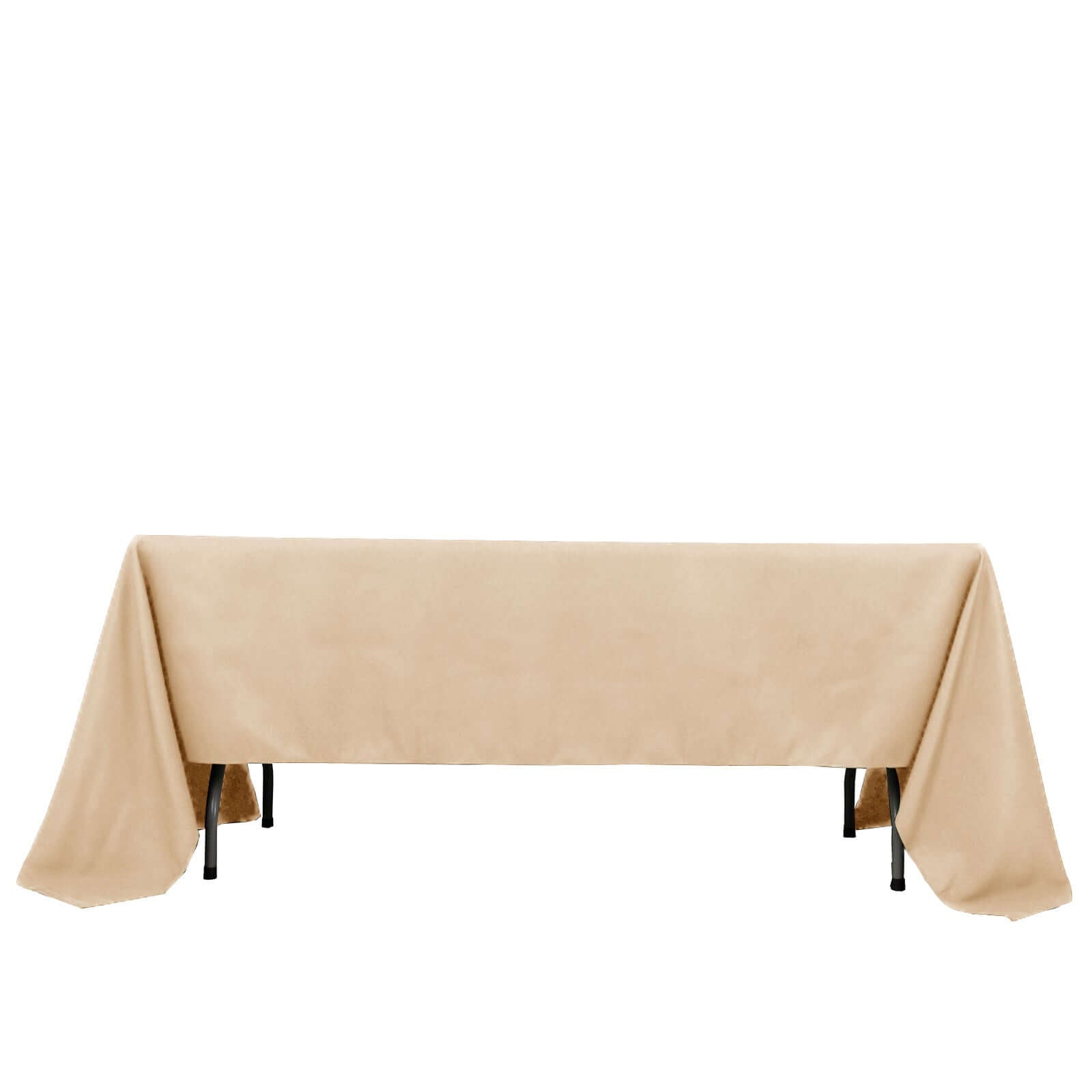 Premium Polyester 60"x126" Rectangle Tablecloth Beige - Stain - Resistant 220GSM Finish Table Cover - Bell Racket Store