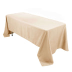 Premium Polyester 60"x126" Rectangle Tablecloth Beige - Stain - Resistant 220GSM Finish Table Cover - Bell Racket Store