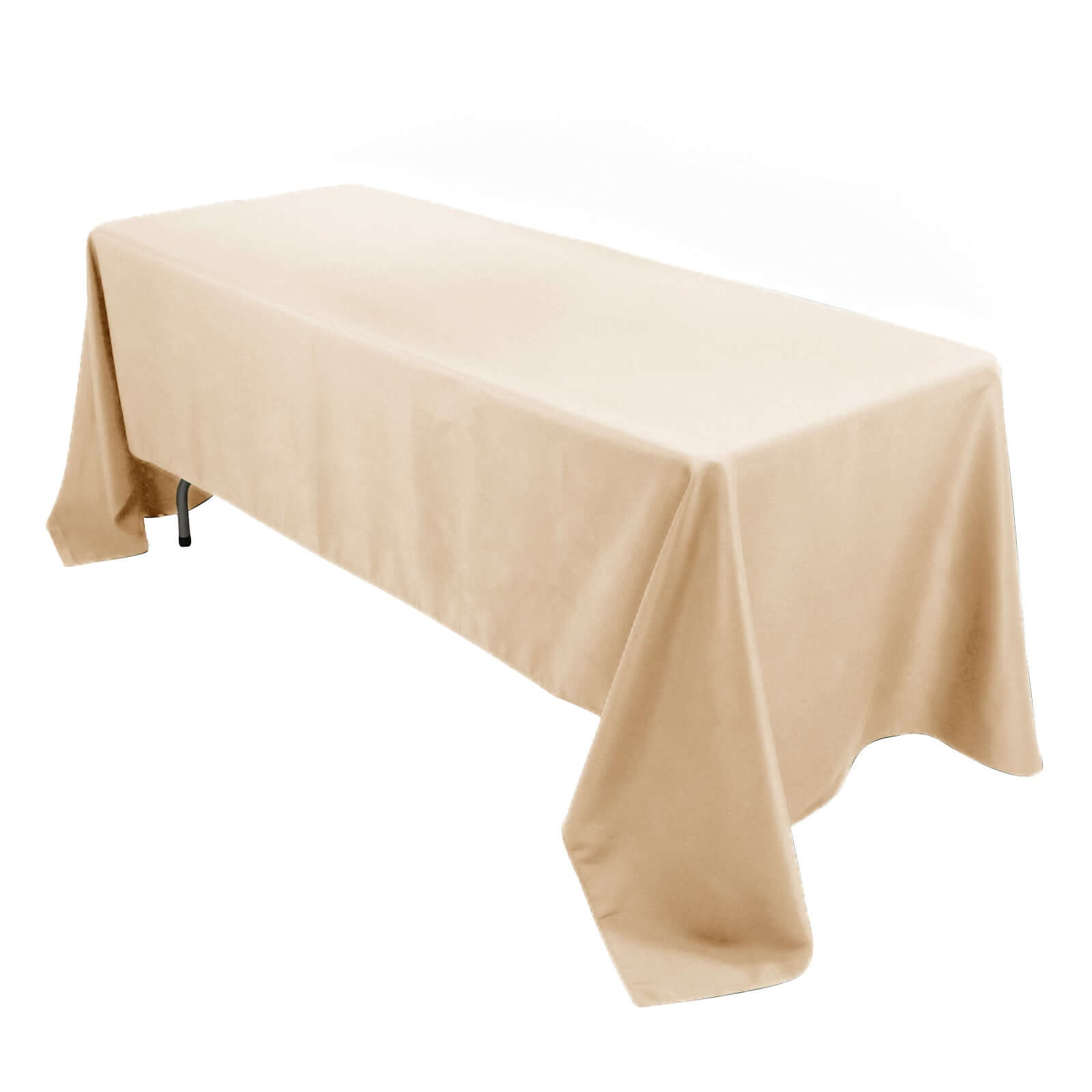 Premium Polyester 60"x126" Rectangle Tablecloth Beige - Stain - Resistant 220GSM Finish Table Cover - Bell Racket Store