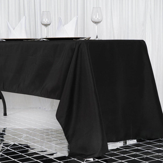 Premium Polyester 60"x126" Rectangle Tablecloth Black - Stain - Resistant 220GSM Finish for Special Events - NestOCart