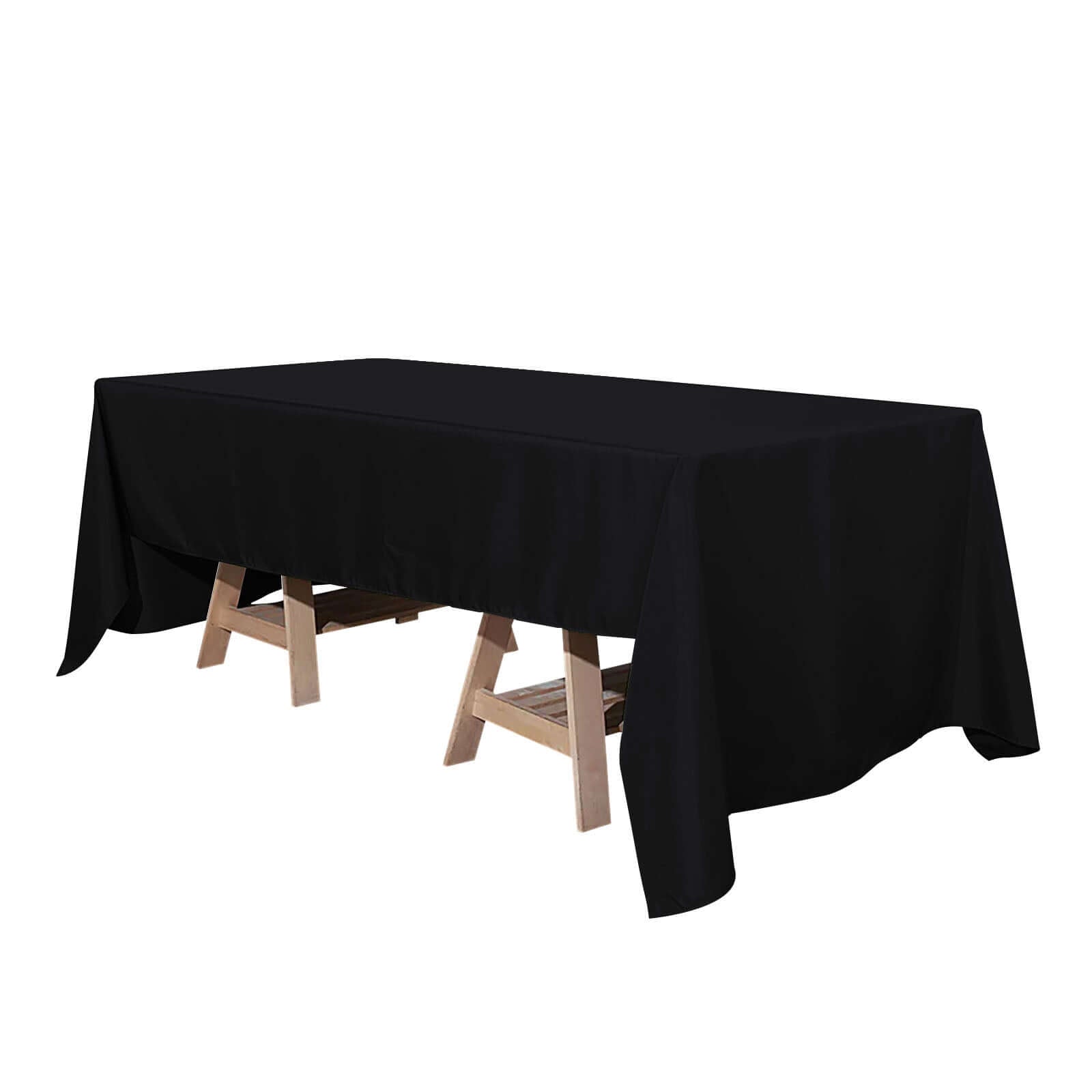 Premium Polyester 60"x126" Rectangle Tablecloth Black - Stain - Resistant 220GSM Finish for Special Events - NestOCart