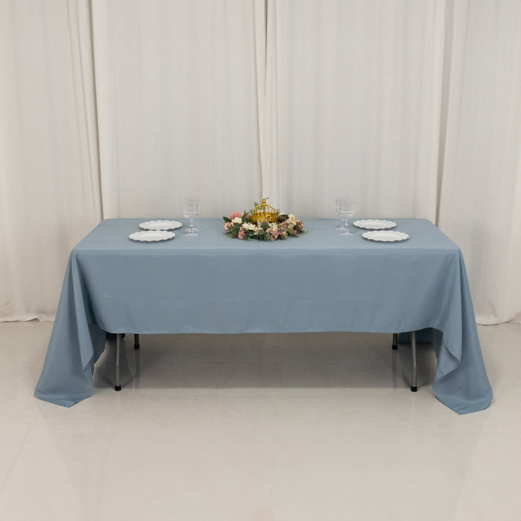 Premium Polyester 60"x126" Rectangle Tablecloth Dusty Blue - Stain - Resistant 220GSM Finish Table Cover - Bell Racket Store