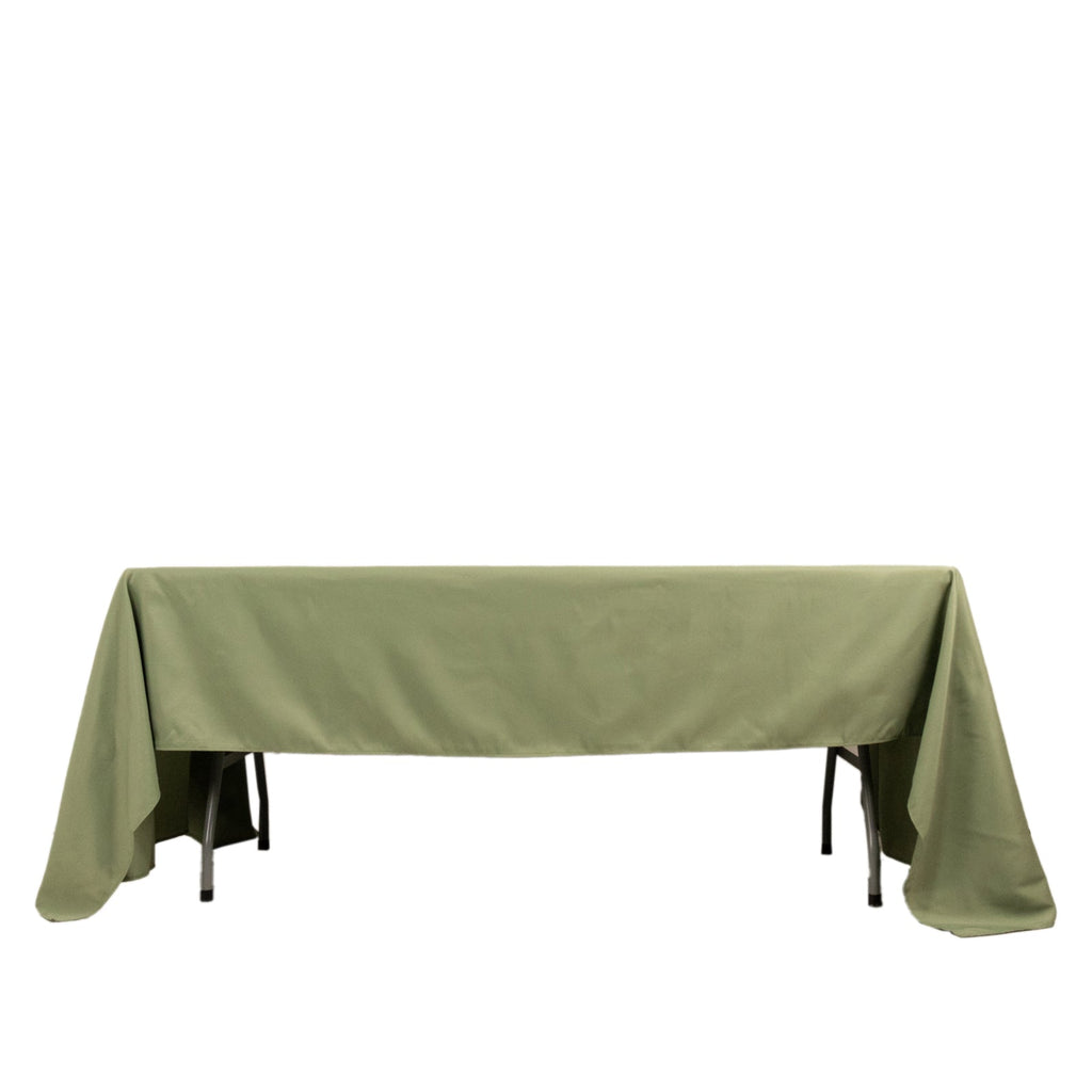 Premium Polyester 60"x126" Rectangle Tablecloth Dusty Sage Green - Stain - Resistant 220GSM Finish Table Cover - Bell Racket Store