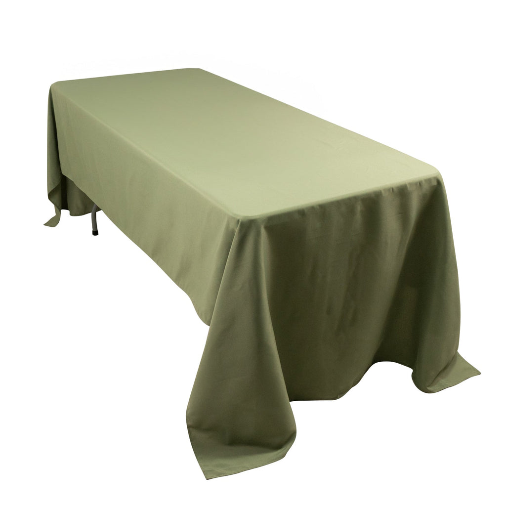 Premium Polyester 60"x126" Rectangle Tablecloth Dusty Sage Green - Stain - Resistant 220GSM Finish Table Cover - Bell Racket Store