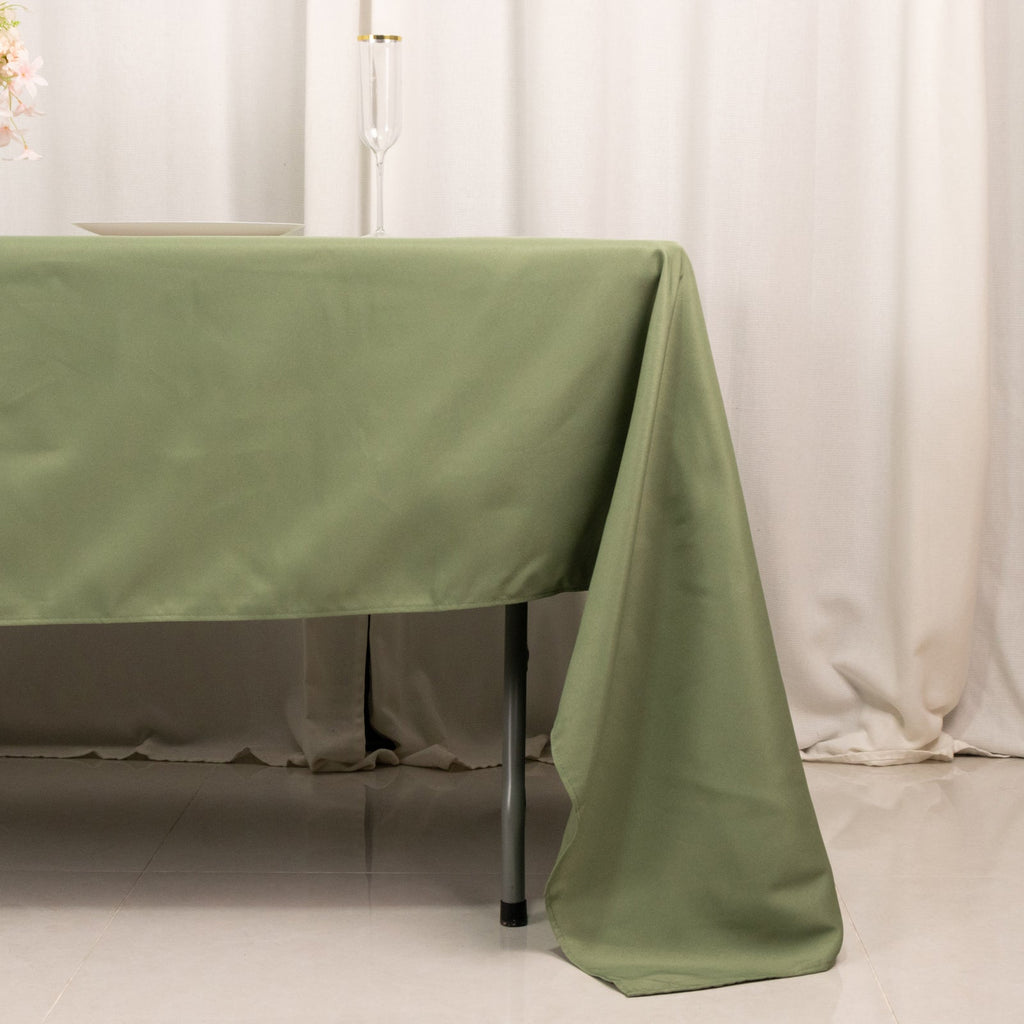 Premium Polyester 60"x126" Rectangle Tablecloth Dusty Sage Green - Stain - Resistant 220GSM Finish Table Cover - Bell Racket Store