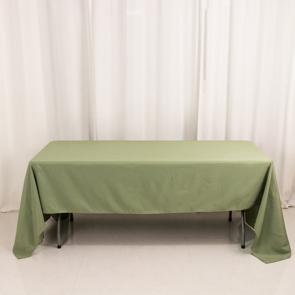 Premium Polyester 60"x126" Rectangle Tablecloth Dusty Sage Green - Stain - Resistant 220GSM Finish Table Cover - Bell Racket Store