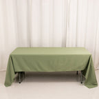 Premium Polyester 60"x126" Rectangle Tablecloth Dusty Sage Green - Stain - Resistant 220GSM Finish Table Cover - Bell Racket Store