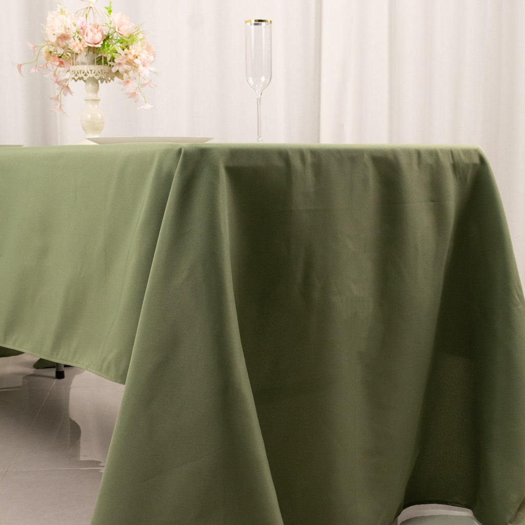 Premium Polyester 60"x126" Rectangle Tablecloth Dusty Sage Green - Stain - Resistant 220GSM Finish Table Cover - Bell Racket Store