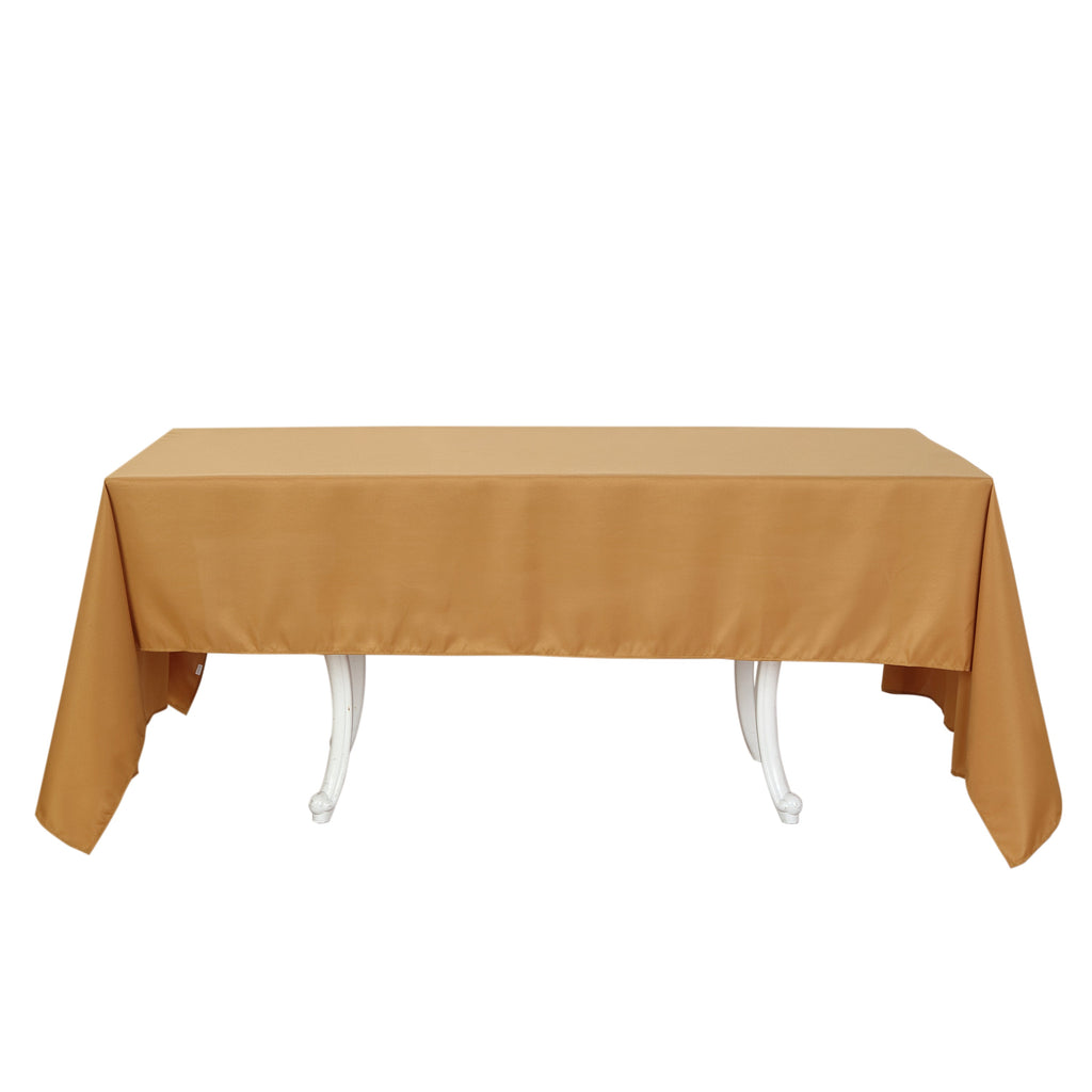 Premium Polyester 60"x126" Rectangle Tablecloth Gold - Stain - Resistant 220GSM Finish Table Cover - Bell Racket Store