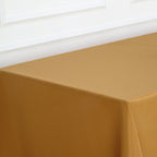 Premium Polyester 60"x126" Rectangle Tablecloth Gold - Stain - Resistant 220GSM Finish Table Cover - Bell Racket Store