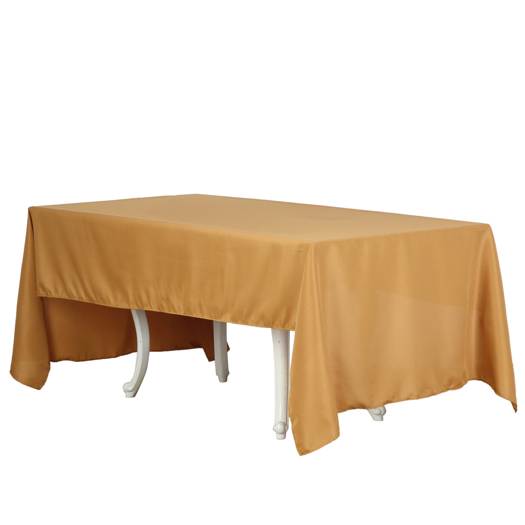 Premium Polyester 60"x126" Rectangle Tablecloth Gold - Stain - Resistant 220GSM Finish Table Cover - Bell Racket Store
