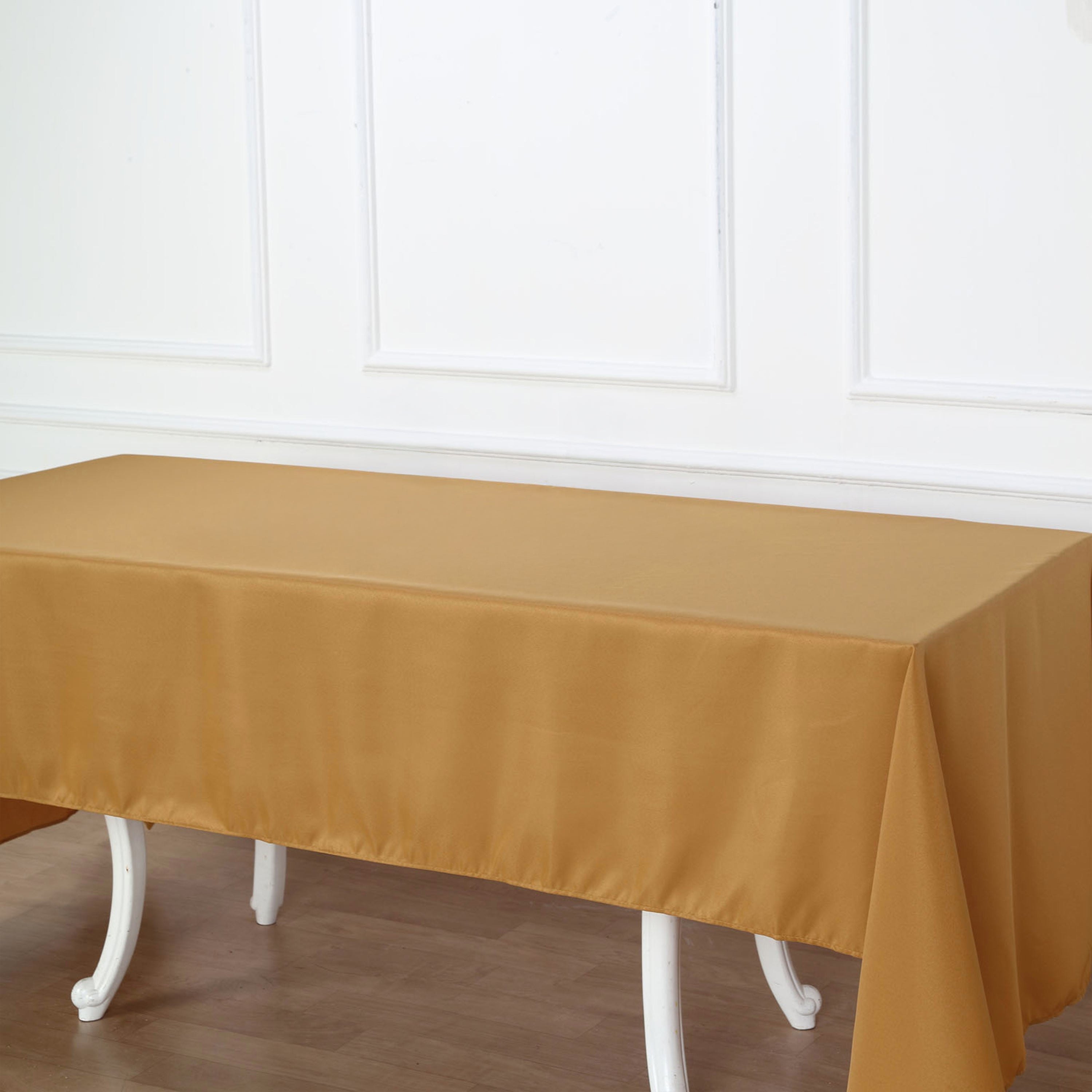 Premium Polyester 60"x126" Rectangle Tablecloth Gold - Stain - Resistant 220GSM Finish Table Cover - Bell Racket Store