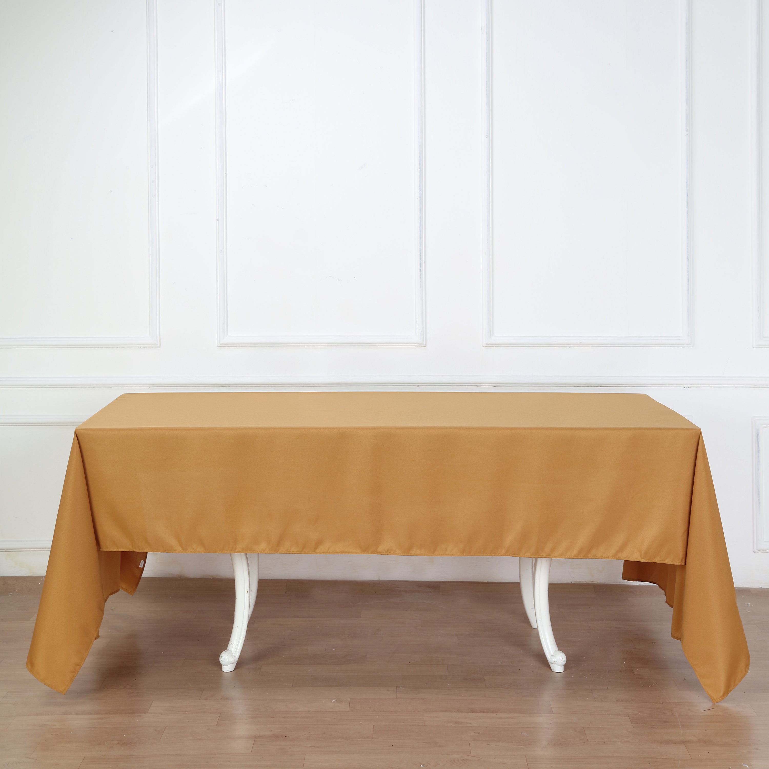 Premium Polyester 60"x126" Rectangle Tablecloth Gold - Stain - Resistant 220GSM Finish Table Cover - Bell Racket Store