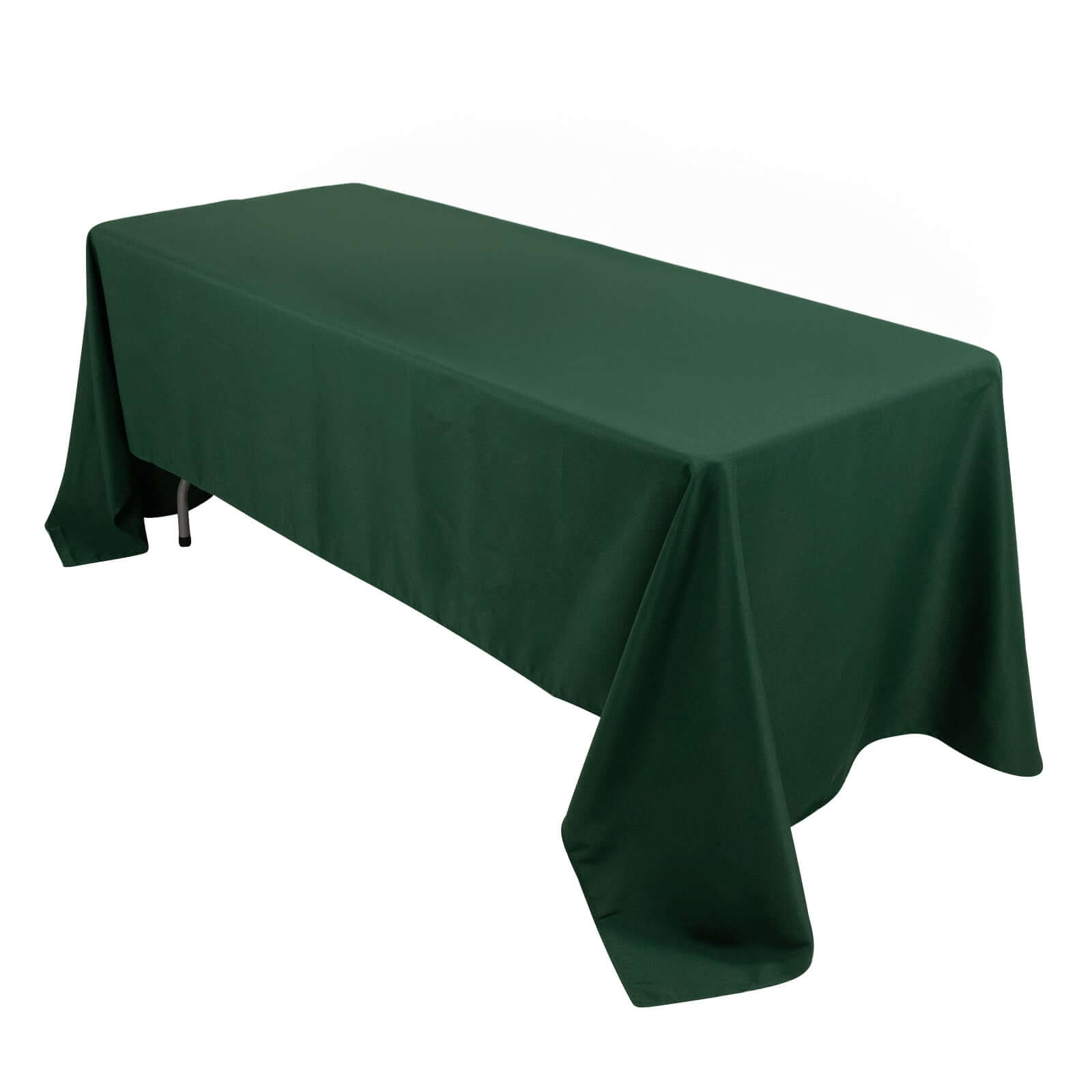 Premium Polyester 60"x126" Rectangle Tablecloth Hunter Emerald Green - Stain - Resistant 220GSM Finish Table Cover - Bell Racket Store