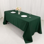 Premium Polyester 60"x126" Rectangle Tablecloth Hunter Emerald Green - Stain - Resistant 220GSM Finish Table Cover - Bell Racket Store