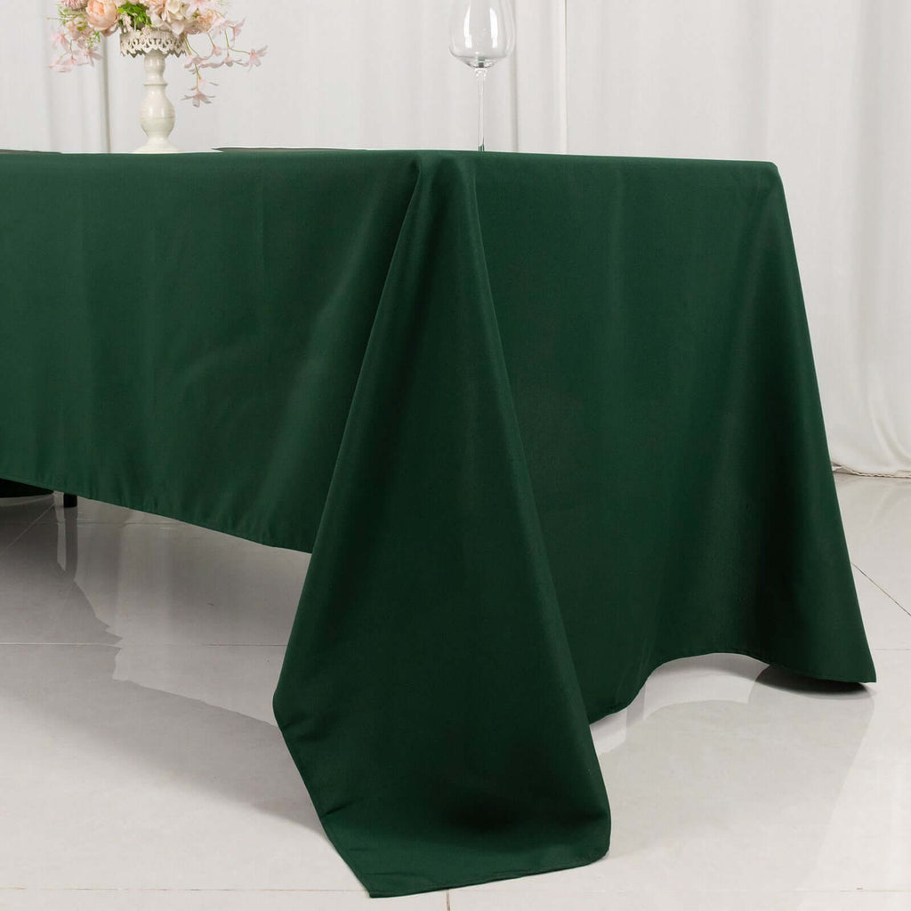 Premium Polyester 60"x126" Rectangle Tablecloth Hunter Emerald Green - Stain - Resistant 220GSM Finish Table Cover - Bell Racket Store